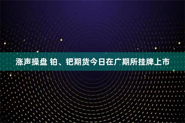 涨声操盘 铂、钯期货今日在广期所挂牌上市