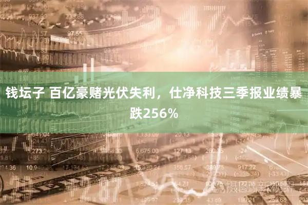 钱坛子 百亿豪赌光伏失利，仕净科技三季报业绩暴跌256%