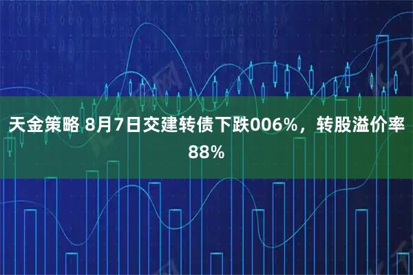 天金策略 8月7日交建转债下跌006%，转股溢价率88%